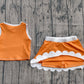 Baby Girls Kids Shirt Scallop Skirt Shorts Yoga Active Orange Set Clothes RTS
