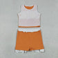 Sibling Baby Girls Kids Sleeveless Shirts Scallop Skirts Shorts Yoga Active Sets Clothes RTS