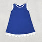 Sibling Baby Girls Kids Sleeveless Scallop Knee Length Dresses Cotton Clothes RTS