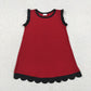 Sibling Baby Girls Kids Sleeveless Scallop Knee Length Dresses Cotton Clothes RTS