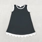 Sibling Baby Girls Kids Sleeveless Scallop Knee Length Dresses Cotton Clothes RTS