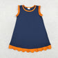 Sibling Baby Girls Kids Sleeveless Scallop Knee Length Dresses Cotton Clothes RTS