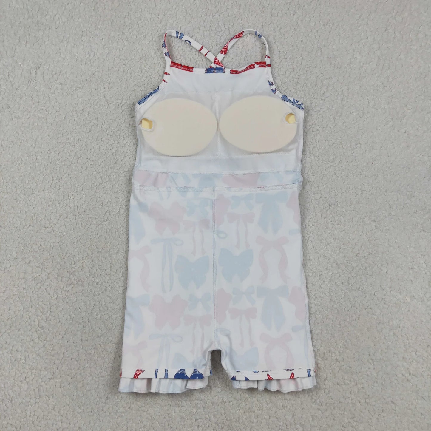 Sibling Baby Girls Kids Bows Popsicle 4th of July Yoga Active Shorts Knee Length Dresses