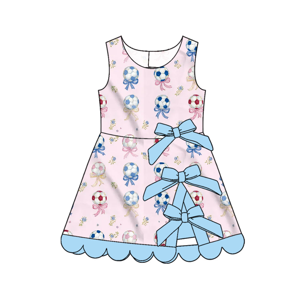 ( Moq 5 ) Preorder Baby Girls Kids Soccer Bows Floral Yoga Active Scallop Dress Clothes