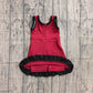 ( No moq ) Preorder Baby Girls Kids Sleeveless Shorts Knee Length Dark Red Dress Yoga Active Scallop Clothes