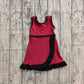 ( No moq ) Preorder Baby Girls Kids Sleeveless Shorts Knee Length Dark Red Dress Yoga Active Scallop Clothes