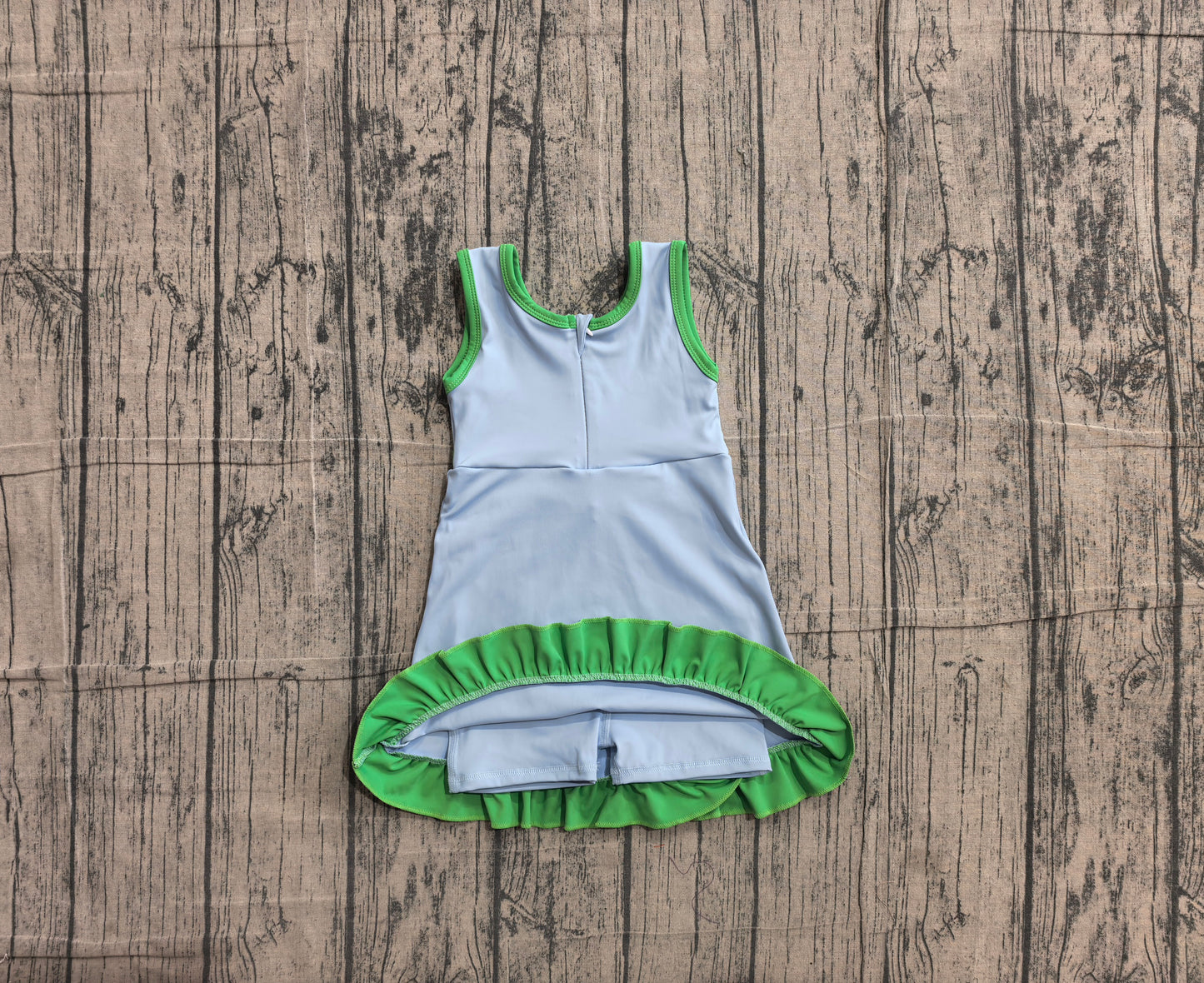 ( No moq ) Preorder Baby Girls Kids Sleeveless Shorts Knee Length Scallop Dress Yoga Active Clothes