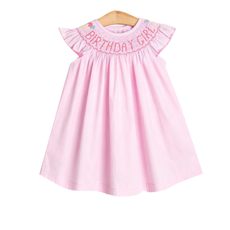 ( Moq 5 ) Preorder Baby Girls Kids Short Sleeves Birthday Pink Knee Length Dress