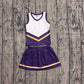 ( No moq ) Preorder Baby Girls Kids Sleeveless Tops Skirt Shorts Purple Set Yoga Team Clothes