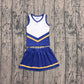 ( No moq ) Preorder Baby Girls Kids Sleeveless Tops Blue Skirt Shorts Set Yoga Active Team Clothes