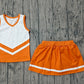 ( No moq ) Preorder Baby Girls Kids Sleeveless Tops Orange Skirt Shorts Set Yoga Active Team Clothes