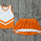 ( No moq ) Preorder Baby Girls Kids Sleeveless Tops Orange Skirt Shorts Set Yoga Active Team Clothes
