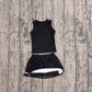 ( No moq ) Preorder Baby Girls Kids Sleeveless Vest Black Skirt Shorts Set Yoga Active Team Clothes