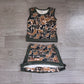 ( No moq ) Preorder Baby Girls Kids Brown Green Camo Tops Skirt Shorts Set Yoga Active Clothes