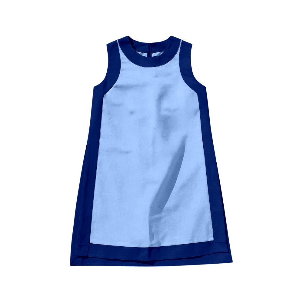 ( Moq 5 ) Preorder Baby Girls Kids Sleeveless Built-in Shorts Blue Dress Clothes