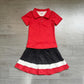 ( No moq ) Preorder Baby Girls Kids Red Buttons Shirt Skirt Shorts Yoga Active Set Clothes