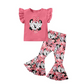 Promotion Baby Girl Mouse Pink Shirt Bell Pants Outfit