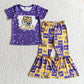 Bay Girl Short Sleeves Football Team Bell Pants Sibling Clothes Set