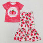 Sibling Baby Girls Kids Strawberry Flower Rompers Dress Sets Clothes RTS