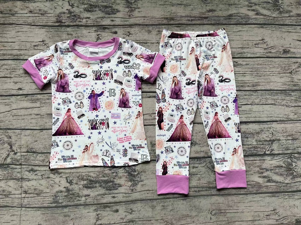 Pre-order Baby Girl Short Sleeves Singer Shirt Pants Pajamas Set