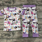 Baby Girls Singer Short Sleeves Shirt Purple Pants Pajamas Clothes Set