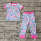 Baby Girl Short Sleeve Flower Shirt Pants Pajamas Set