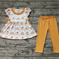 Baby Girl Short Sleeve Pumpkin Tunic Orange Cotton Pants Set