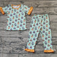 Baby Girl Short Sleeves Dogs Shirt Pants Pajamas Halloween Set