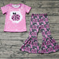 Baby Girl Short Sleeves Pink Pumpkin Shirt Bell Pants Set