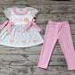 Baby Girl Pumpkin Bows Leaves Tunic Pink Pants Set