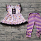 Baby Girl Halloween Pumpkin Bats Tunic Legging Clothes Set