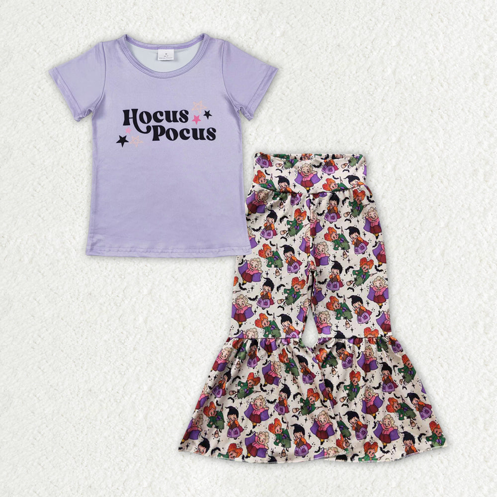 Baby Girl Short Sleeves Halloween Shirt Bell Pants Clothes Set