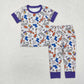 Sibling Baby Boys Girls Short Sleeves Mardi Gras Shirt Pants Pajamas Sets RTS