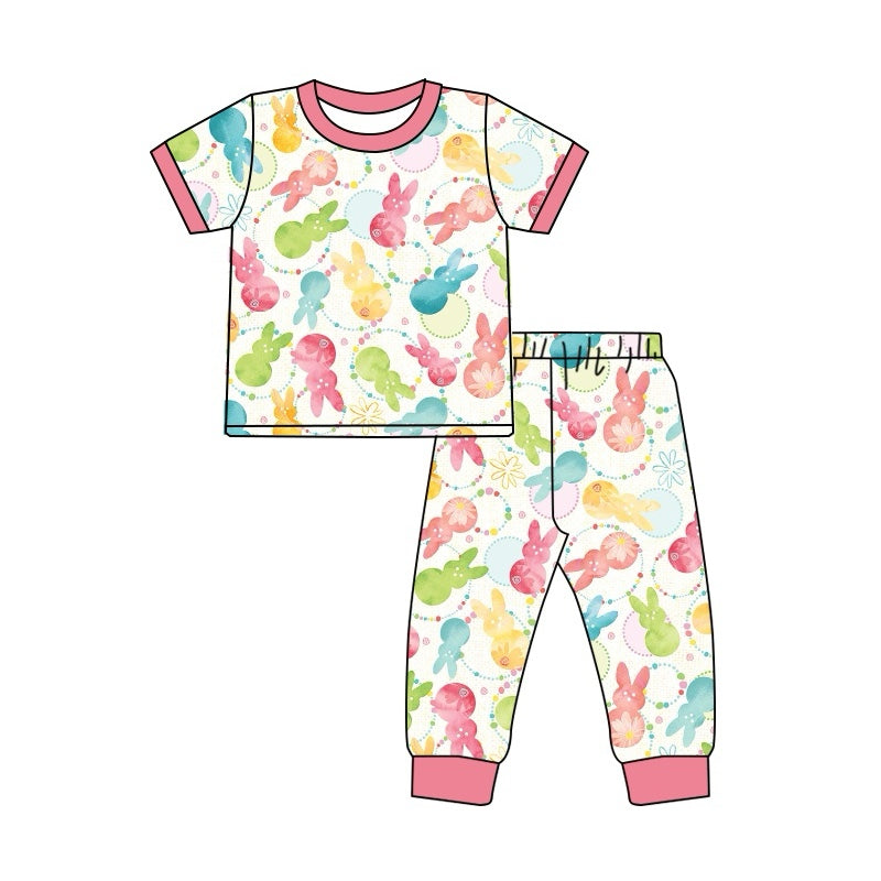 Preorder Baby Girl Easter Bunny Shirt Pants Pajamas Clothes Set