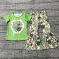 Baby Girl Kids Short Sleeves St Patrick Day Smile Clovers Shirt Bell Pants Set RTS