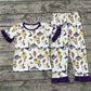 Baby Girl Short Sleeves Mardi Gras Bird Crawfish Shirt Pants Pajamas Clothes Set