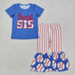 Sibling Baby Girls Kids Short Sleeves Balls Games Shirt Bell Pants Clothes Sets RTS