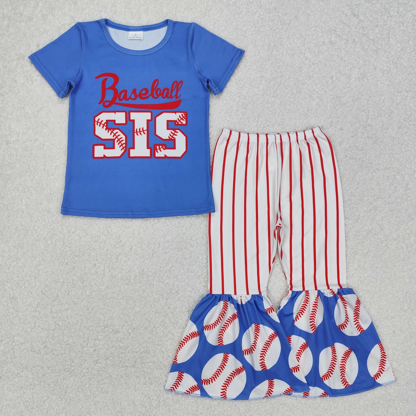 Sibling Baby Girls Kids Short Sleeves Balls Games Shirt Bell Pants Clothes Sets RTS