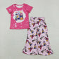 Sibling Baby Girls Kids Short Sleeves Music Character Dress Sets Clothes RTS
