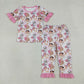 Sibling Baby Girls Kids Short Sleeves Cats Hearts Singer Dress Sets RTS