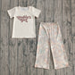 Baby Kids Short Sleeves Daddy's Girl Hearts Shirt Camo Pants Clothes Set RTS