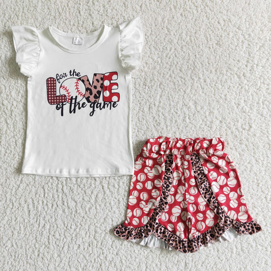 Promotion Baby Girl Love Of The Game Shorts Summer Baseball Outfit