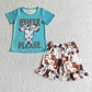 Baby Girl Short Sleeves Western Cowgirl Sibling Outfit RTS