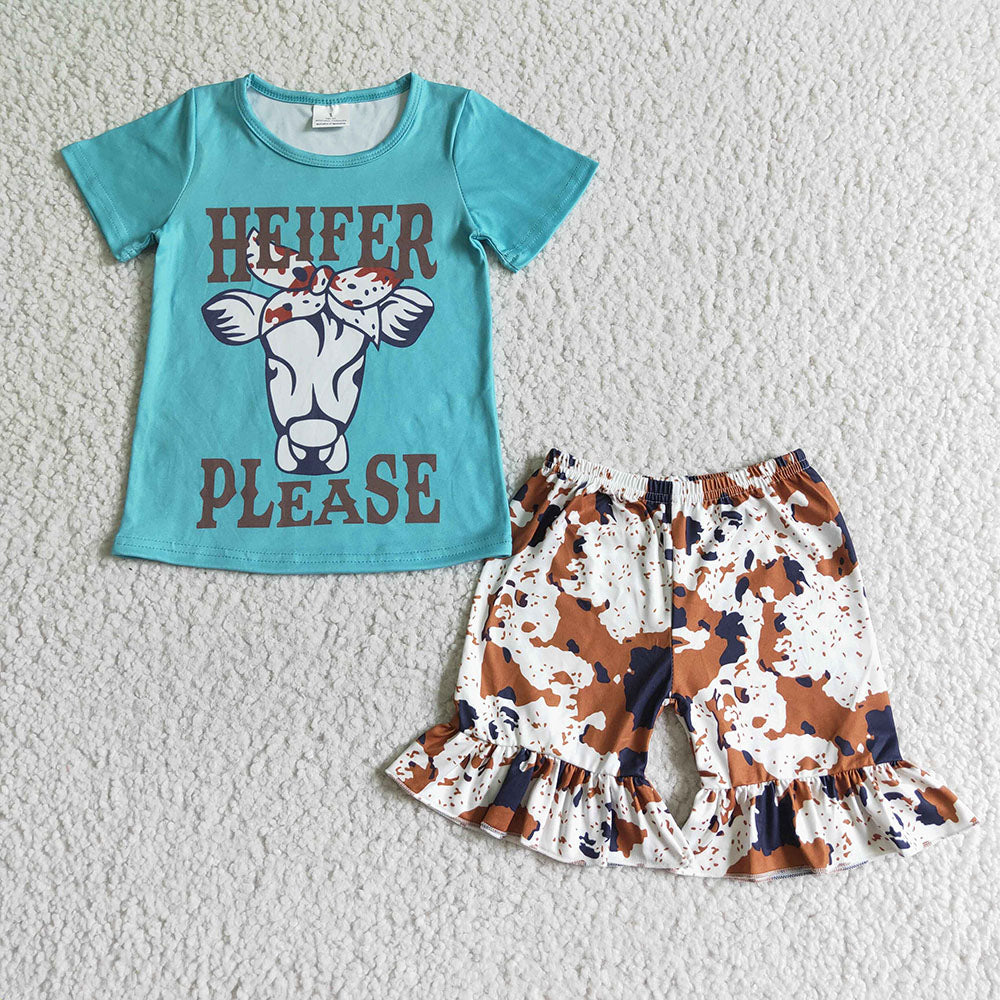 Baby Girl Short Sleeves Western Cowgirl Sibling Outfit RTS
