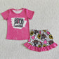 Baby Girl Short Sleeves Western Cowgirl Sibling Outfit RTS