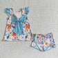 Promotion Baby Girl Summer Flower With Big Bow Shorts Outfit