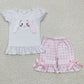 Baby Boy Girl Embroidery Easter Rabbit Ears Sibling Romper Dress Set