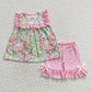 Baby Girl Sleeveless Flower Pockets Tunic Ruffle Shorts Set Sibling Clothes RTS