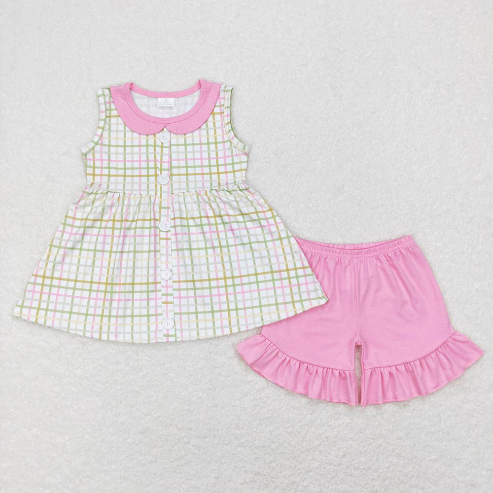 Baby Boy Girl Easter Checkered Sibling Dress Romper Clothes Set