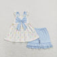 Baby Girl Short Sleeves Easter Eggs Sibling Romper Dress Clothes Set